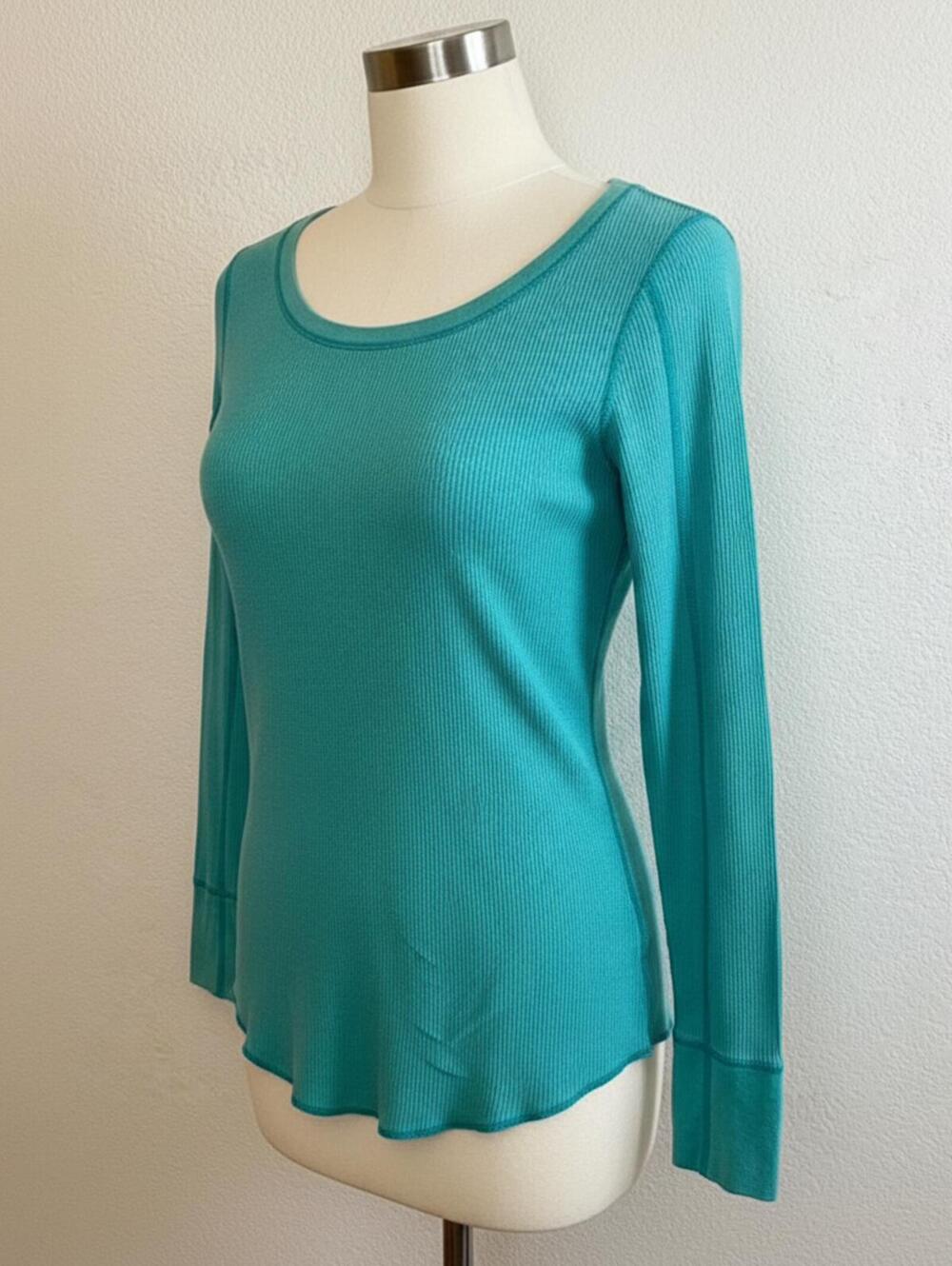 Mossimo vintage Y2K teal green ribbed long sleeves top
